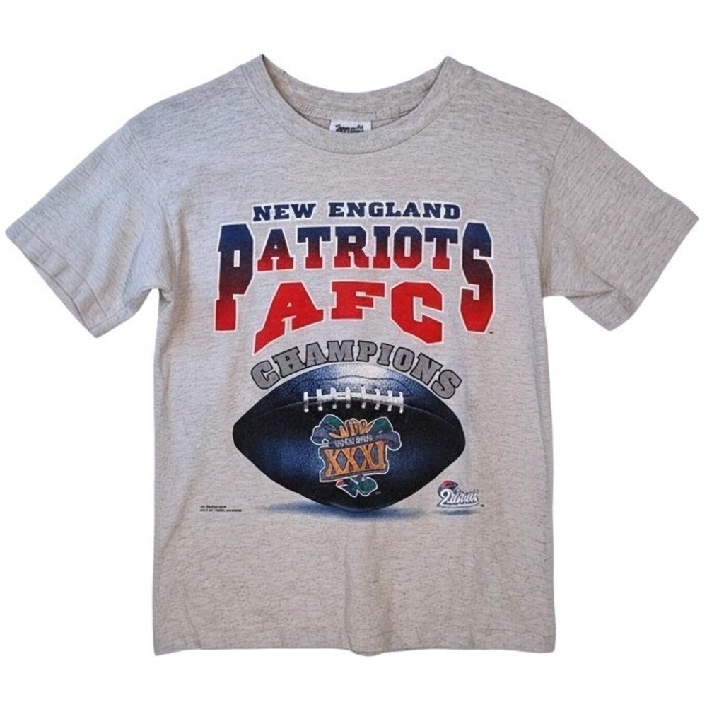 Vintage Rare 1997 New England Patriots NFL Football‎ AFC Champions T Shirt Youth